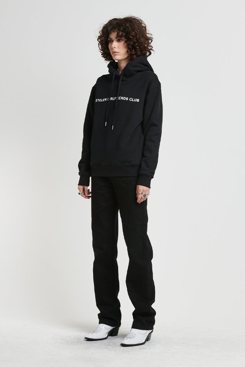 Stolen Girlfriends Club Texrt Logo Black Hoodie