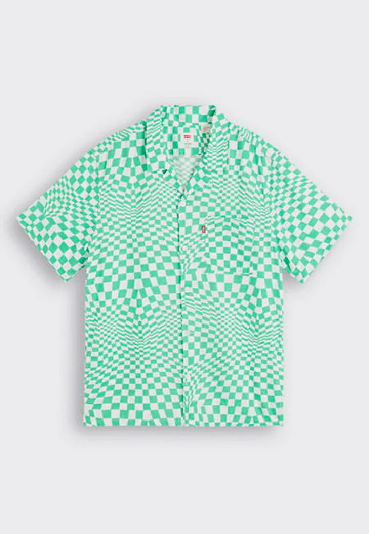 Levis The Sunset Camp Shirt in Trippy Check Green