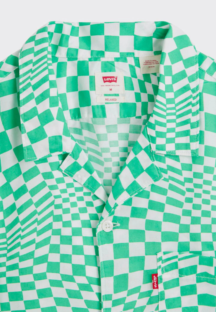 Levis The Sunset Camp Shirt in Trippy Check Green