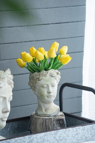 Rembrandt Visage Cement Vase/Planter - Large