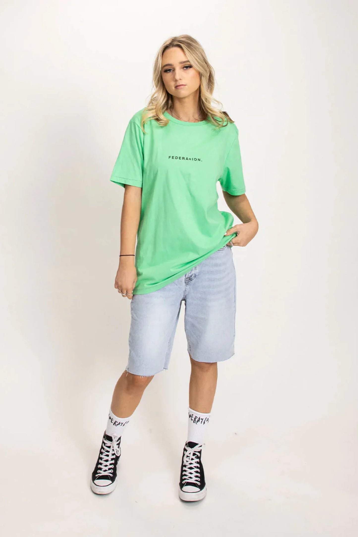 Federation Staple Tee Typo in Spearmint