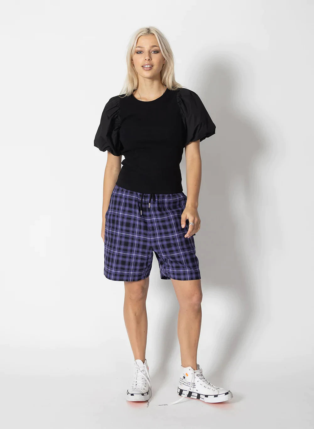 Federation Ziggy Shorts in Purple Plaid