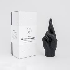 Little Global Crossed Fingers Candle Hand