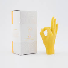 Little Global OK Candle Hand - Yellow