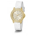 Guess Jewellery Watch Crown Jewel Gold with White Logo