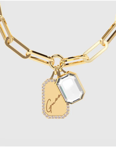 Guess Jewellery Tag & Crystal Necklace