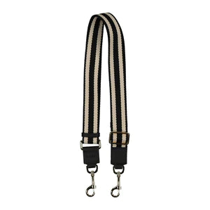 Saben Feature Bag Strap Black and White Herringbone