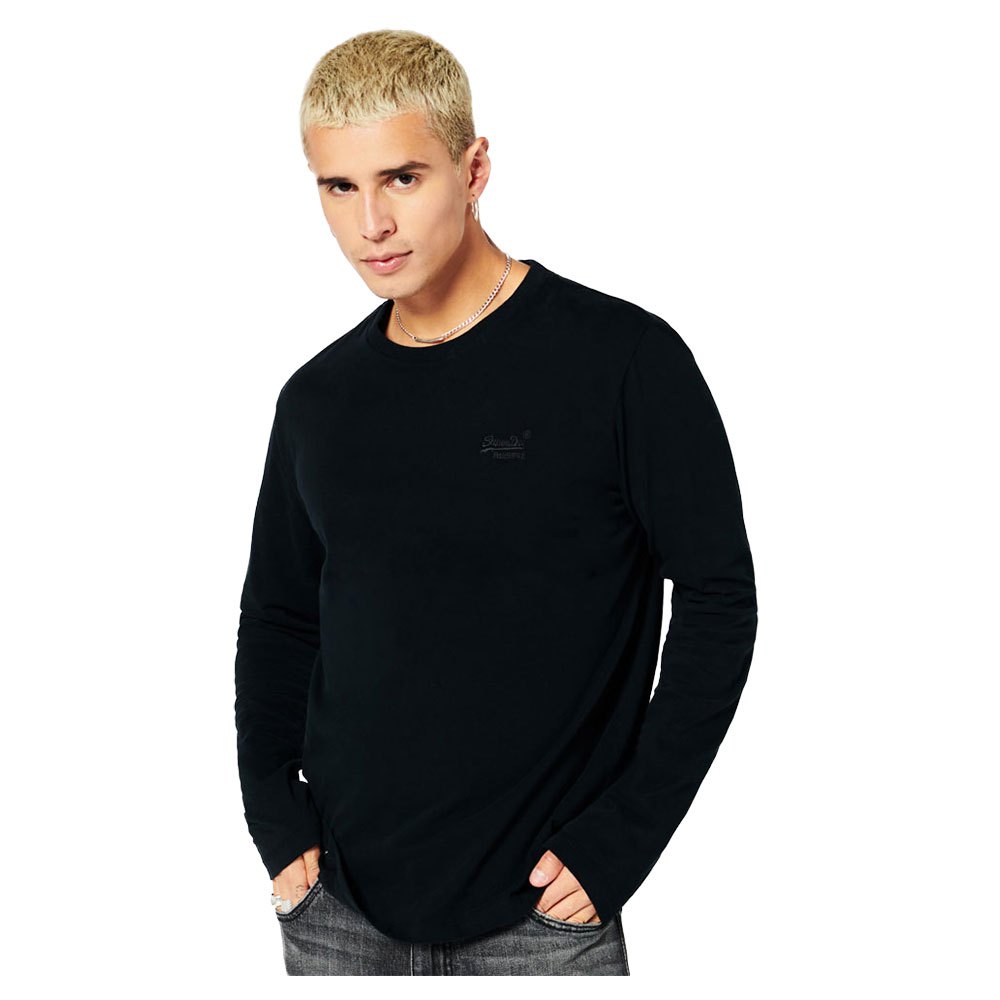 Superdry Vintage Logo Emblem Long Sleeve Top in White or Black