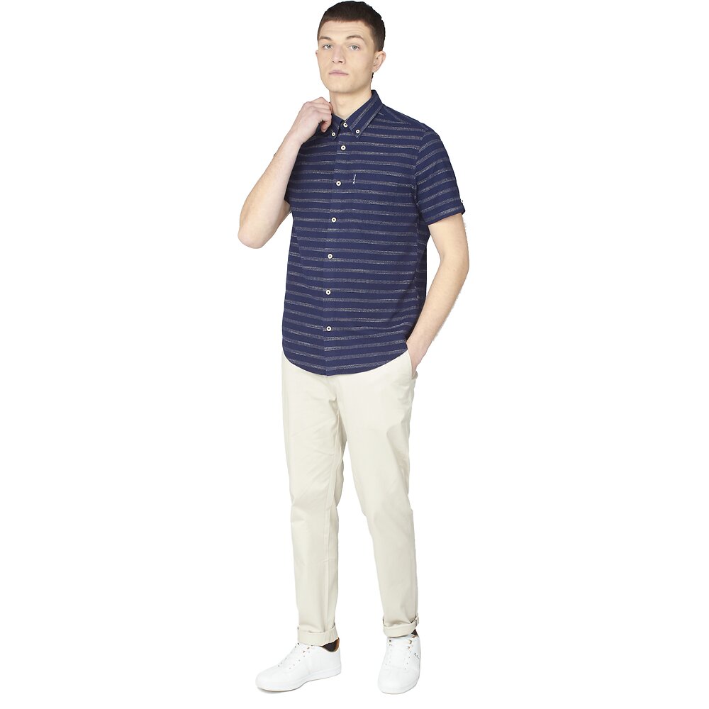 Ben Sherman Texture Stripe Short Sleeve Shirt
