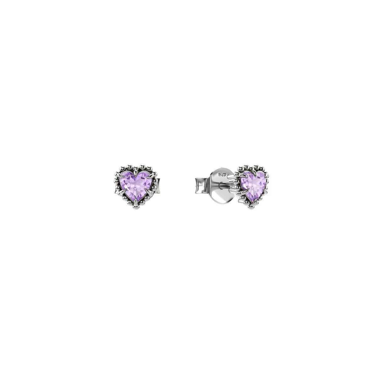 Stolen Girlfriends Club Dahlias Heart Earrings Silver