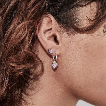Stolen Girlfriends Club Dahlias Heart Earrings Silver
