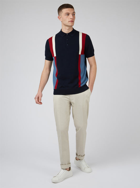 Ben Sherman Intarsia Stripe Polo Shirt