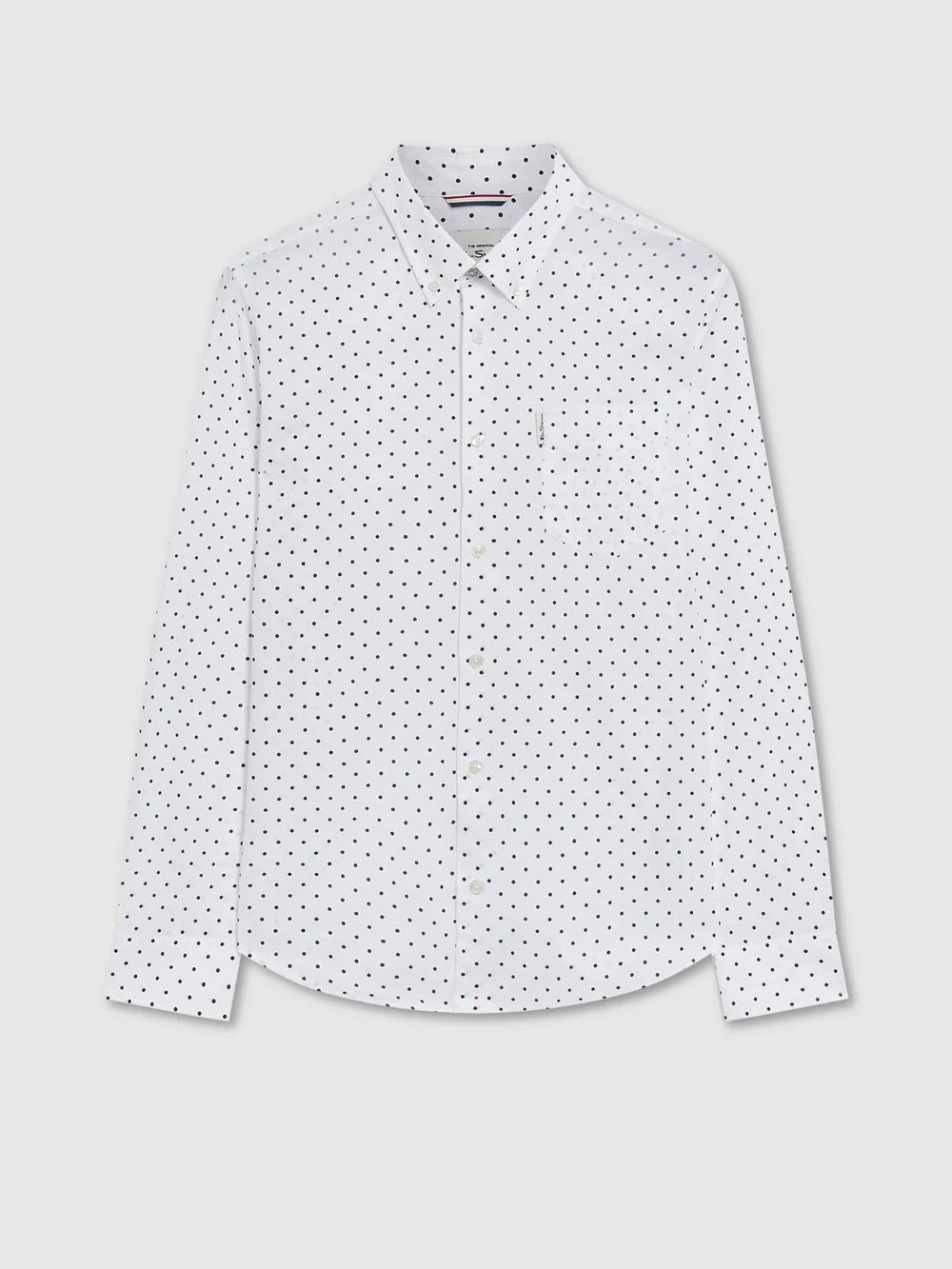 Ben Sherman Polka Dot Print White Shirt Long-Sleeve