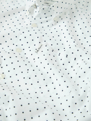 Ben Sherman Polka Dot Print White Shirt Long-Sleeve