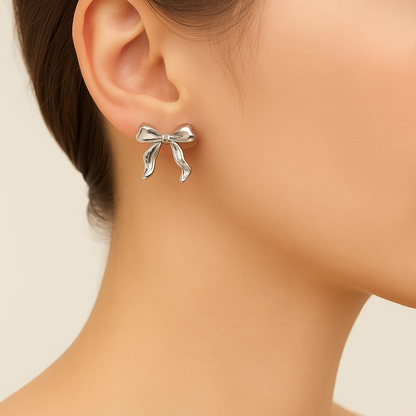 Me The Label Large Bow Stud Earring