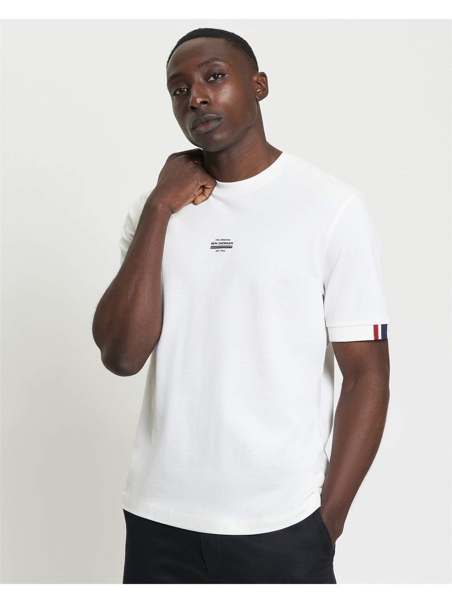 Ben Sherman Tipped Pique Tee Snow White