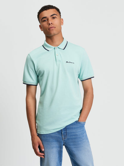 Ben Sherman Signature Pique Polo in Mint or Dark Green