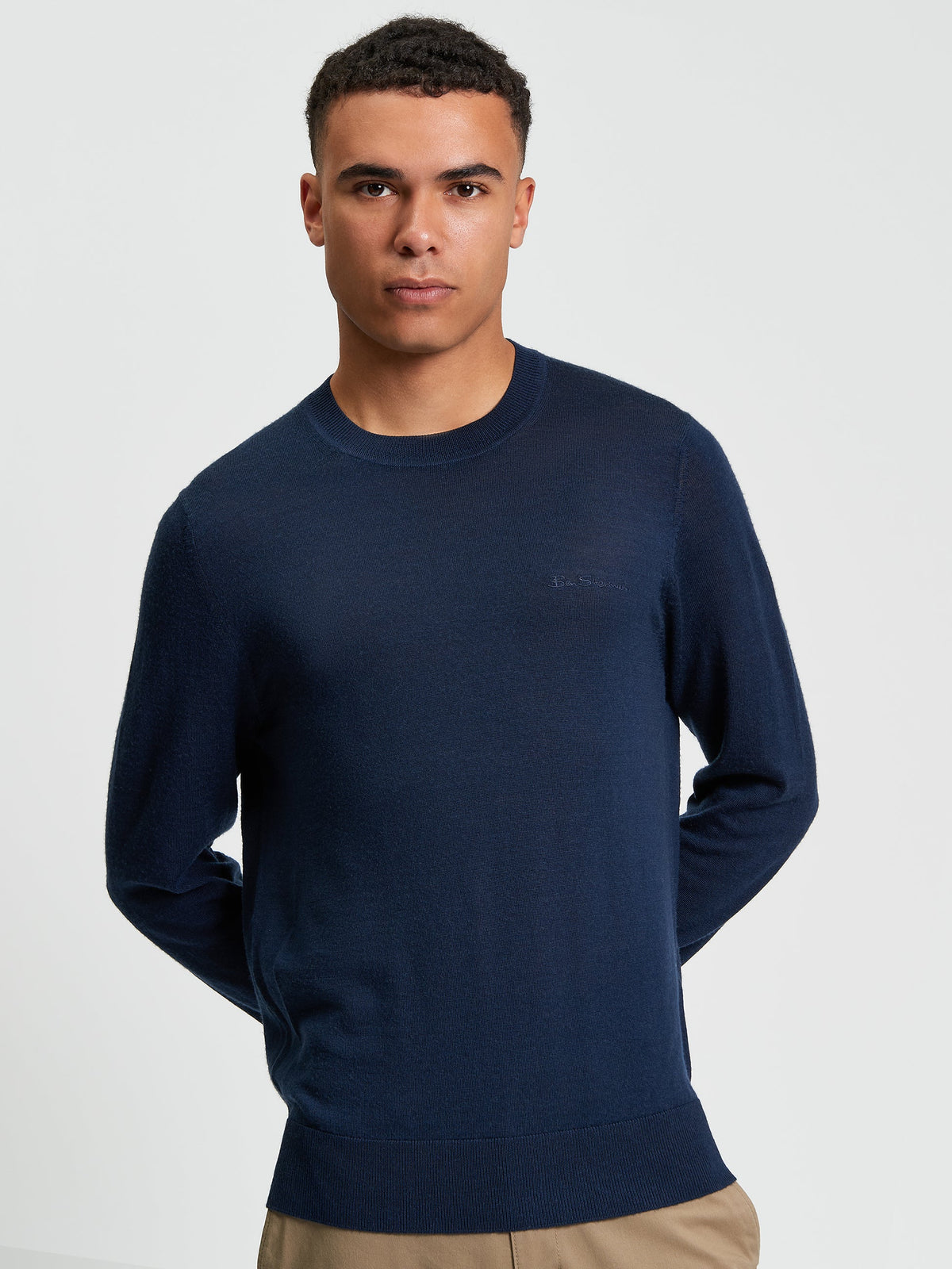 Ben Sherman Merino Crew Neck Navy