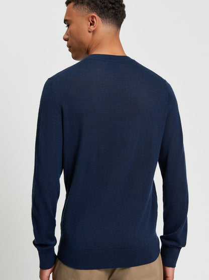 Ben Sherman Merino Crew Neck Navy