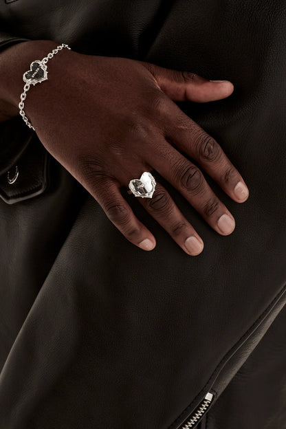 Stolen Girlfriends Club Thorned Heart Ring Stirling Silver