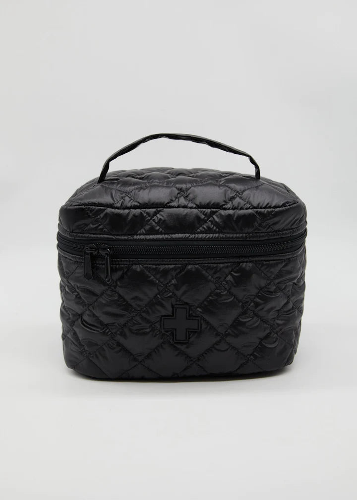 Stella + Gemma Make-Up Bag - Black Quilted