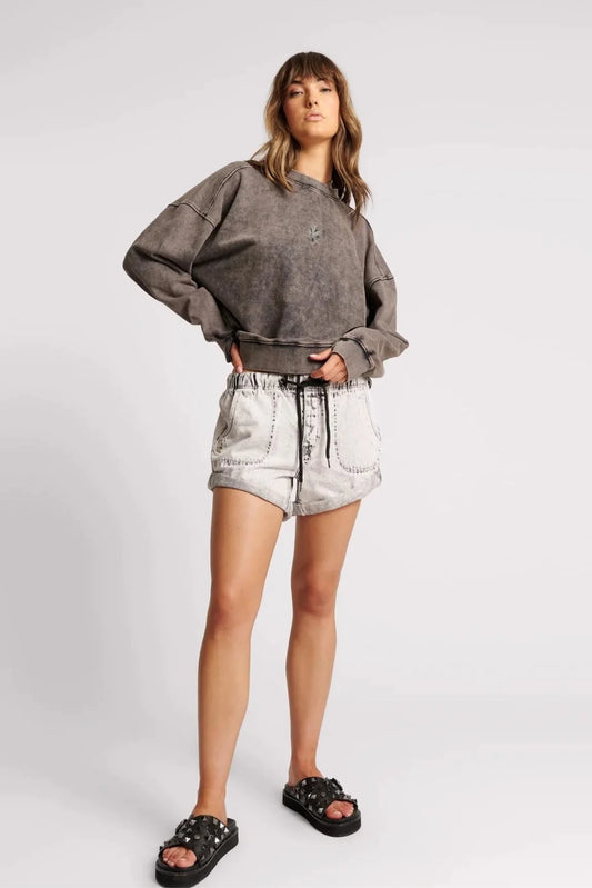 One Teaspoon Charcoal Bower Bird Retro Sweater