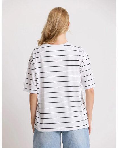 Stella+Gemma Porter Tee White with Black Stripe