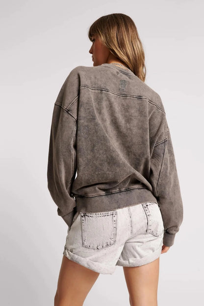 One Teaspoon Charcoal Bower Bird Retro Sweater
