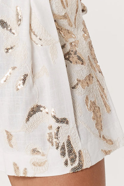 Fate+Becker Ines Sequin Linen Short