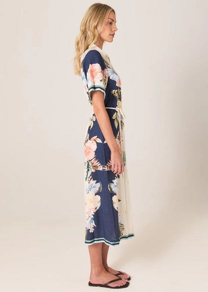 Sass Solara Placement Print Shirt Dress