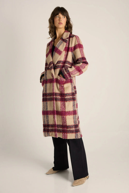 Fate+Becker Harlow Check Longline Coat