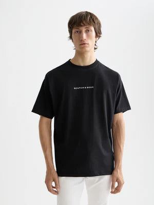Scotch & Soda Tee Logo Front in Black or White