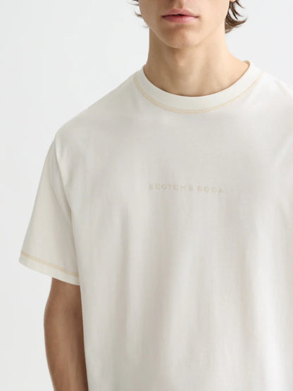 Scotch & Soda Tee Logo Front in Black or White