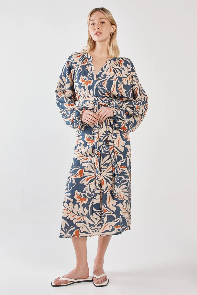 Sass Jana Obi Belt Dress in Moonflower and in Wild Orchid