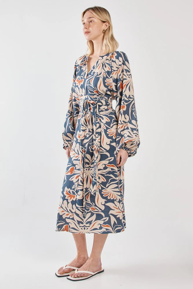 Sass Jana Obi Belt Dress in Moonflower and in Wild Orchid