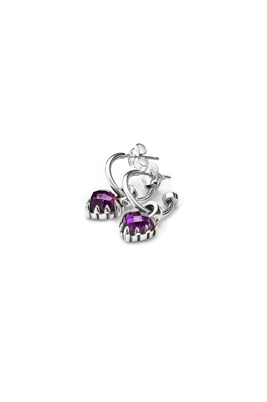 Stolen Girlfriends Club Love Anchor Earring - Silver/Amethyst