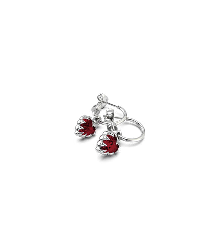 Stolen Girlfriends Club Love Claw Earrings Red Garnet Anchor Silver