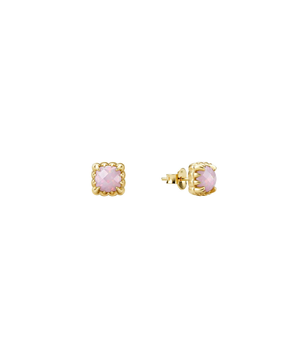 Stolen Girlfriends Club Mini Claw Studs Gold/Plated Pink Bello Opal
