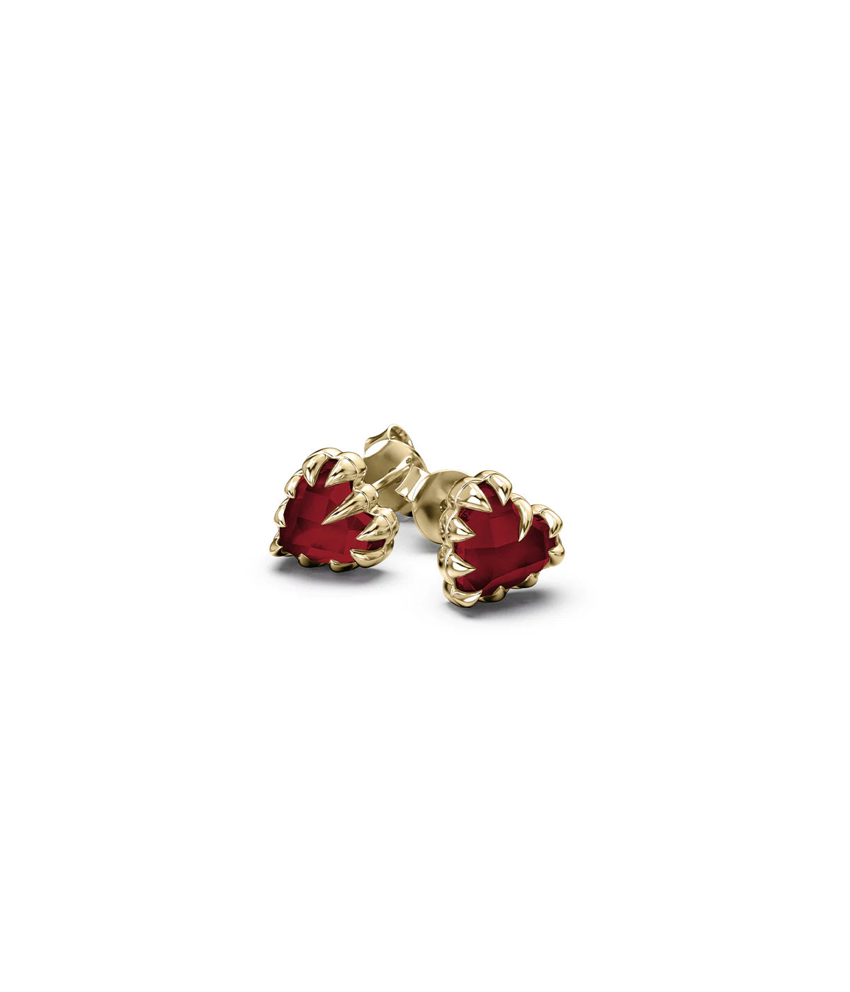 Stolen Girlfriends Club Love Claw Earrings 18k Gold Plated Red Garnet