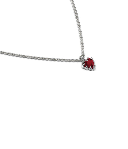 Stolen Girlfriends Club Mini Love Claw Necklace Red Garnet Silver