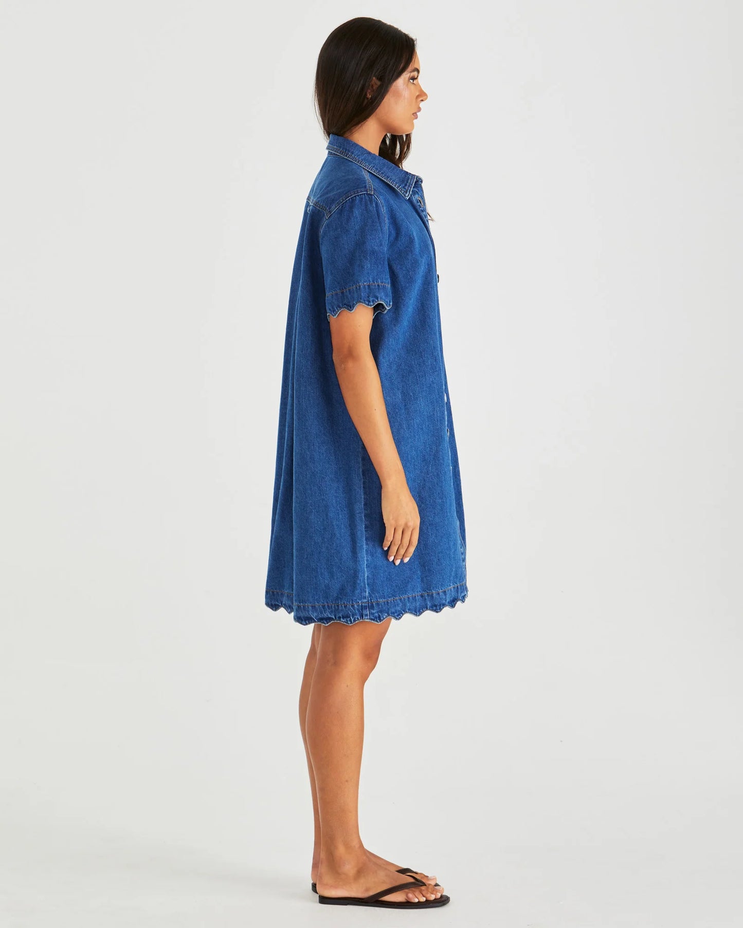 SASS Vale Scalloped Denim Dress