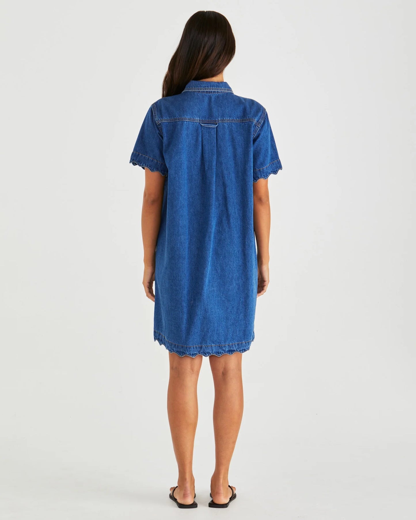 SASS Vale Scalloped Denim Dress