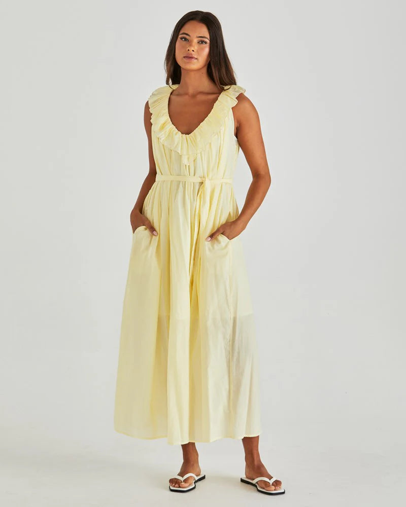 Sass Lilla Ruffled Neck Dress