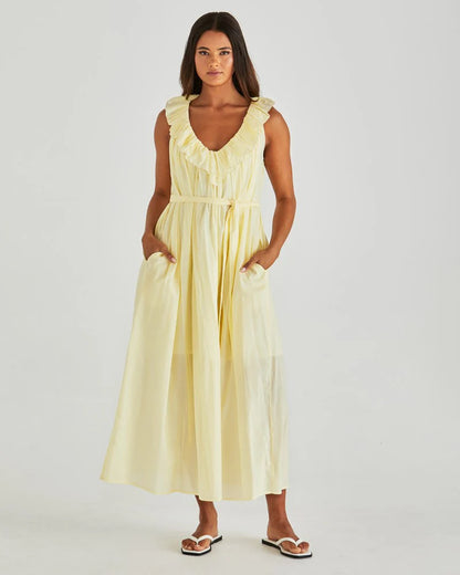 Sass Lilla Ruffled Neck Dress