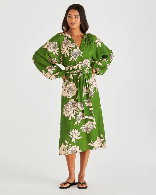 Sass Jana Obi Belt Dress in Moonflower and in Wild Orchid