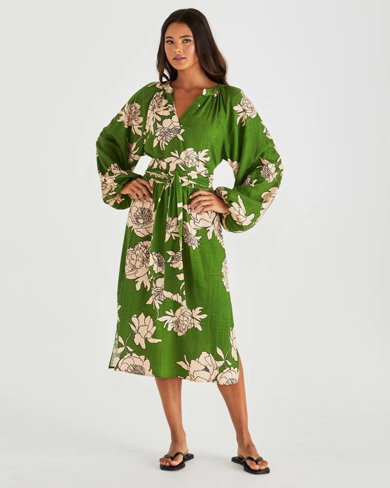 Sass Jana Obi Belt Dress in Moonflower and in Wild Orchid