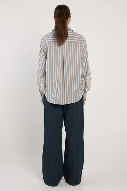 Fate+Becker Paloma Striped Embriodered Shirt