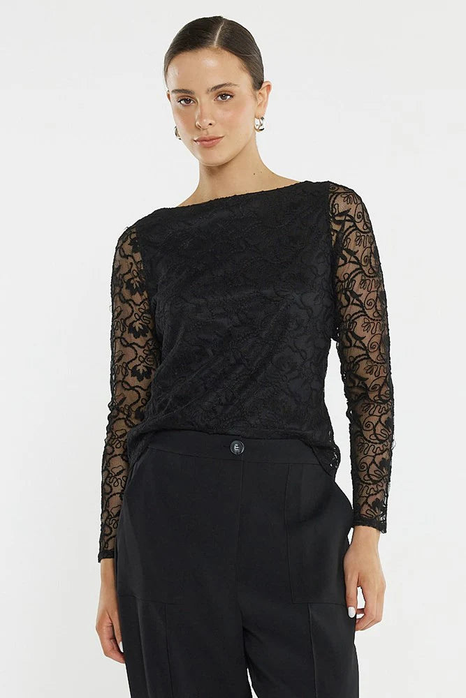 Sass Effie Mesh Top