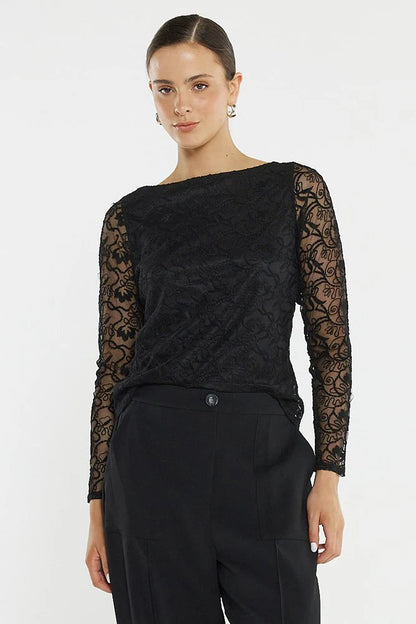 Sass Effie Mesh Top