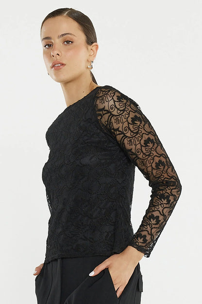 Sass Effie Mesh Top